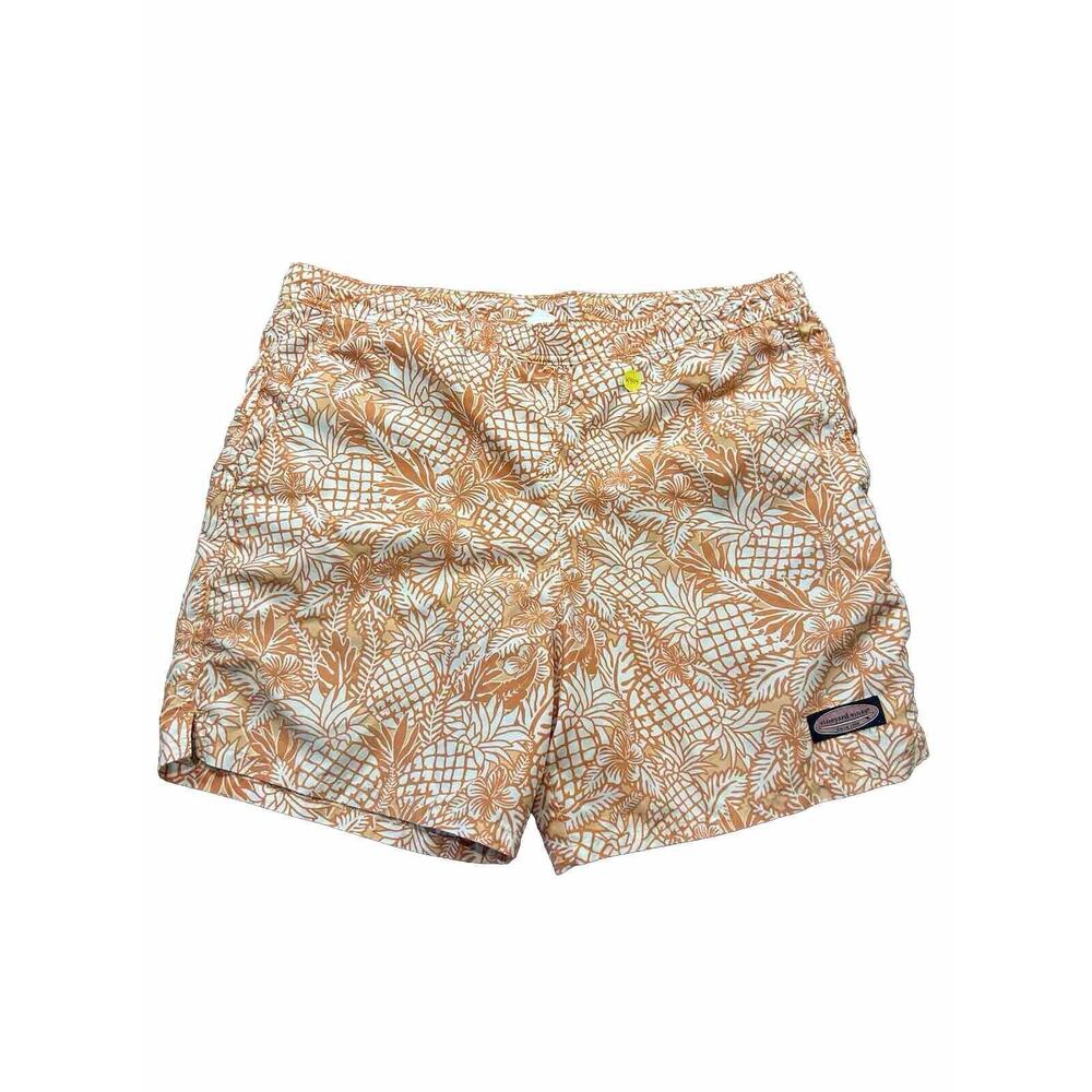 Vineyard Vines Chappy Men’s Orange Pineapple Swim Trunks Bathing Suit Size M